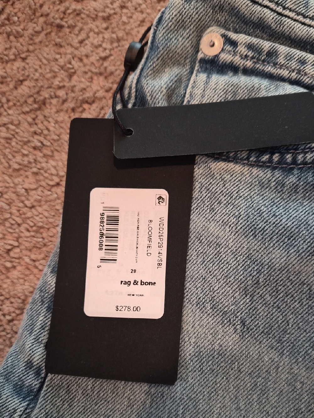 rag & bone Faded Light Blue Denim Jeans - Picture 4 of 6
